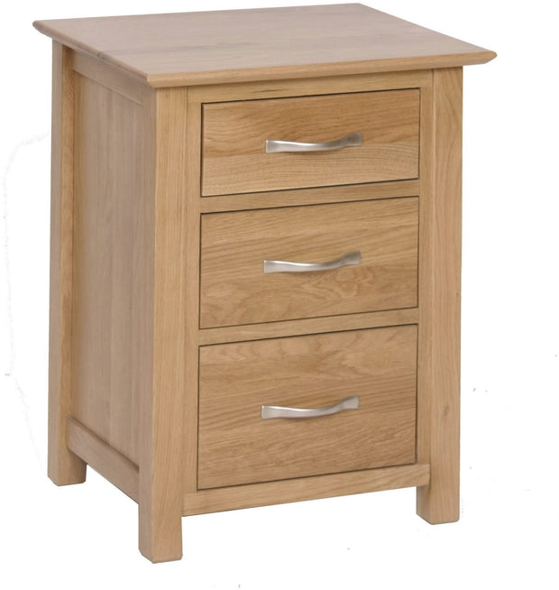 Avalon Oak High Bedside Table with 3 Drawers