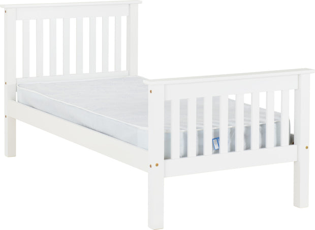 The 'Moderno' White High Foot End Bed Frame