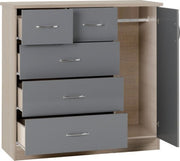 Nevada 5 Drawer Narrow Wardrobe