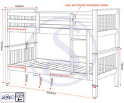 The 'Naples' White or Dark grey Bunk Bed