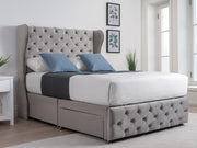 The 'Florida' winged fabric bed frame