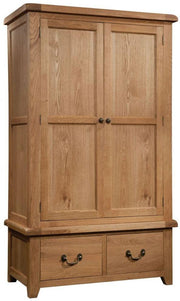 Somersby Oak Gents Wardrobe with 2 Drawers