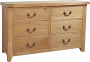 Somersby Oak 6 Drawer Wide Chest of Drawers