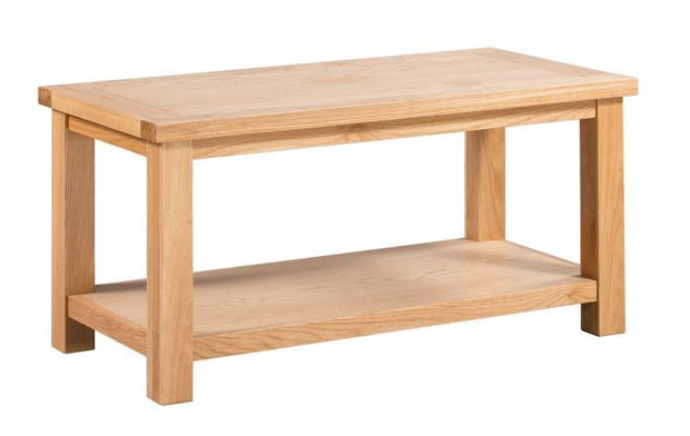 Devon Oak Large Coffee Table With Shelf