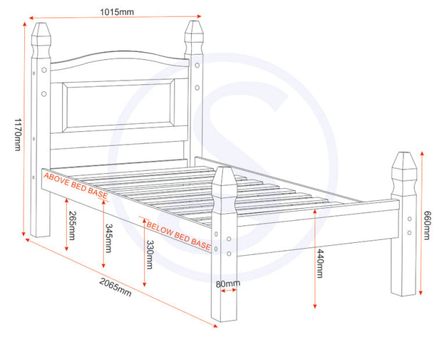 Corona 3ft Bed Low Foot End Frame