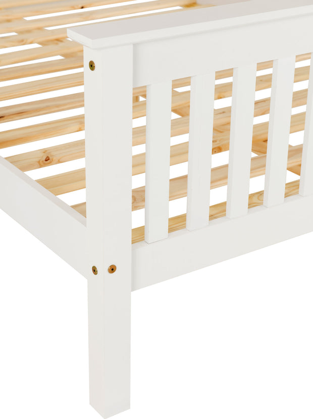 The 'Moderno' White High Foot End Bed Frame