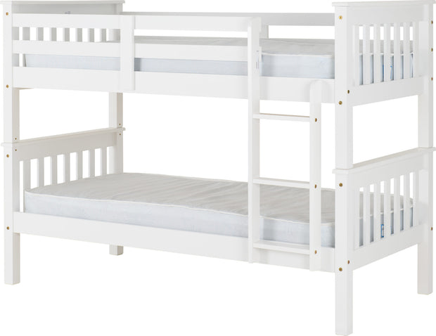 The 'Naples' White or Dark grey Bunk Bed