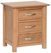 Avalon Oak Bedside Table with 3 Drawers