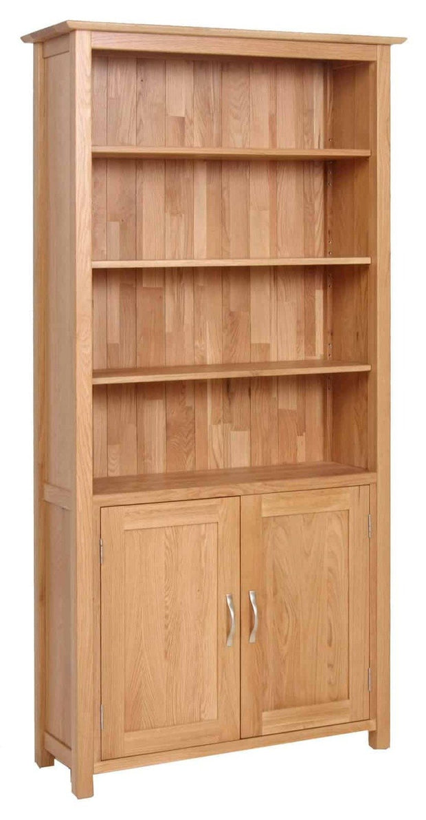 Avalon Oak Bookcase with Cupboard