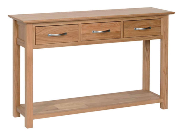 Avalon Oak Console with 3 Drawers
